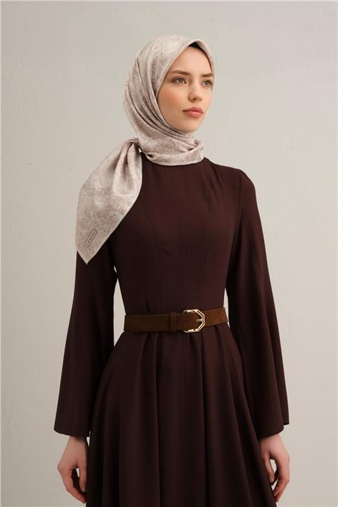 Armine Soyut Desenli Saf İpek Twill Eşarp 9311D 82
