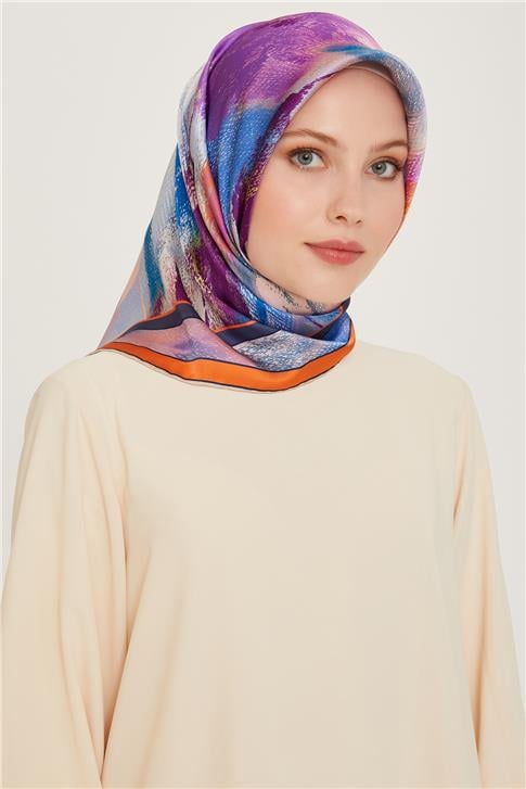 Armine Soyut Desenli Sura Saf İpek Eşarp 9240D 31