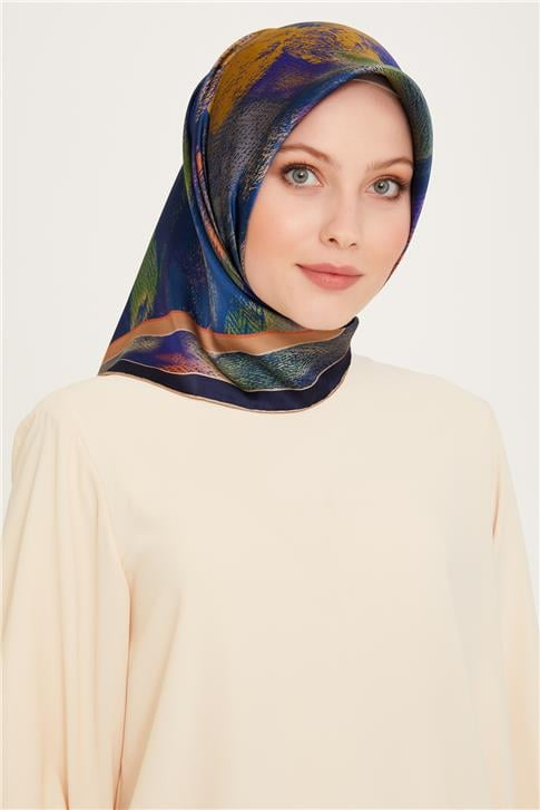 Armine Soyut Desenli Sura Saf İpek Eşarp 9240D 38