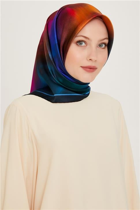 Armine Soyut Desenli Sura Saf İpek Eşarp 9233D 52