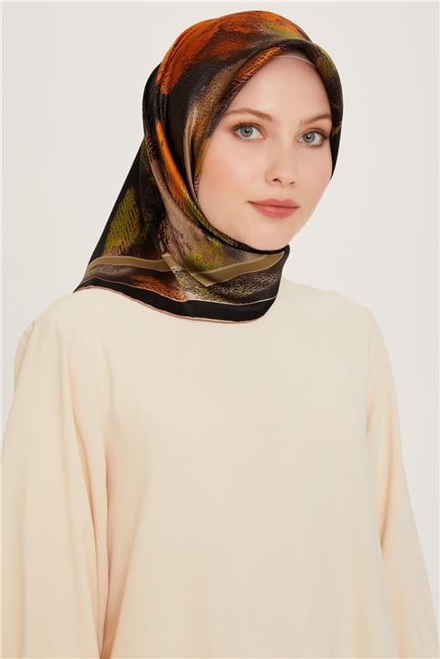 Armine Soyut Desenli Sura Saf İpek Eşarp 9240D 39