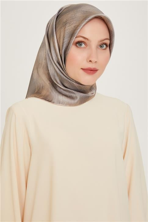 Armine Soyut Desenli Sura Saf İpek Eşarp 9221D 86