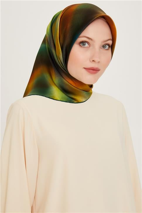 Armine Soyut Desenli Sura Saf İpek Eşarp 9229D 50