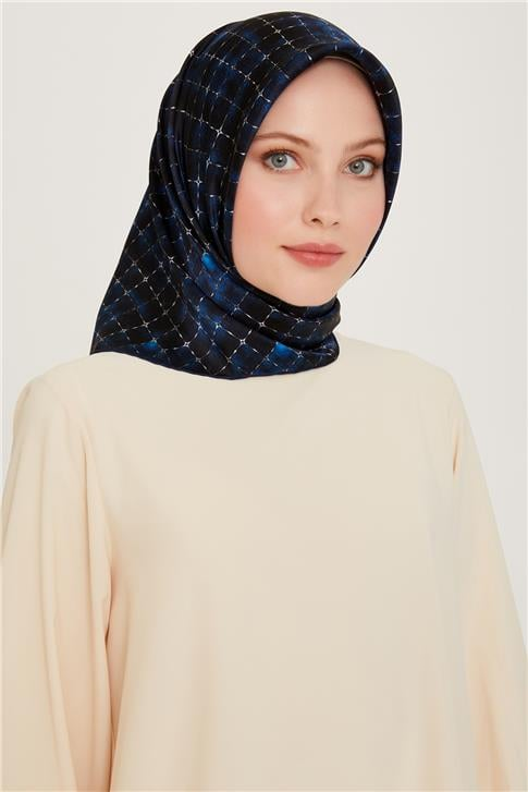 Armine Soyut Desenli Sura Saf İpek Eşarp 9259D 01