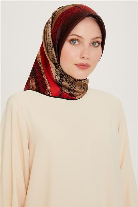 Armine Soyut Desenli Sura Saf İpek Eşarp 9236D 35