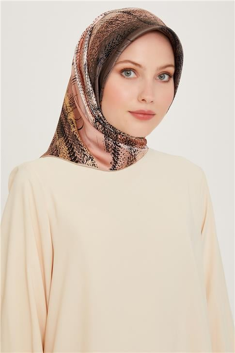 Armine Soyut Desenli Sura Saf İpek Eşarp 9236D 37