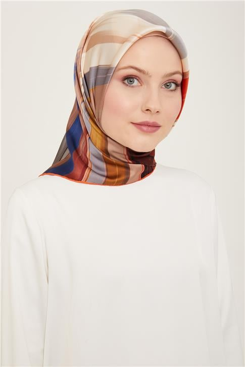 Armine Soyut Desenli Twill İpek Eşarp 24Ya9131 52 84