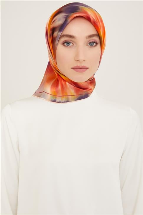 Armine Soyut Desenli Twill İpek Eşarp 24Ya9136 36 36