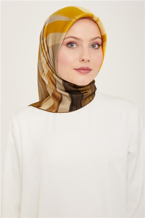 Armine Soyut Desenli Twill İpek Eşarp 24Ya9131 52 52