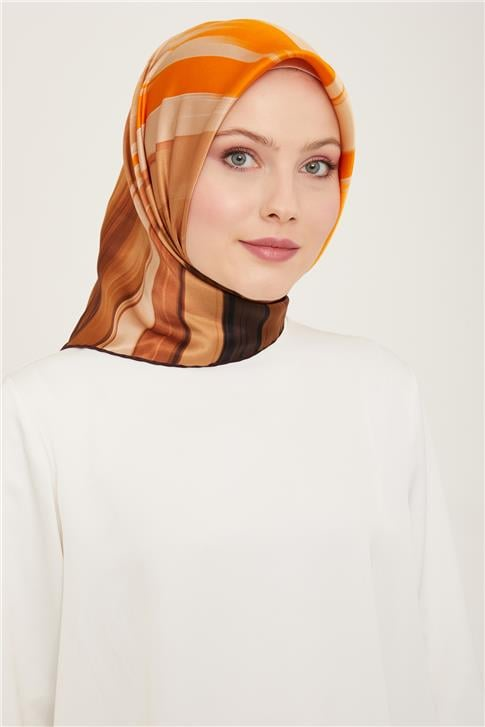 Armine Soyut Desenli Twill İpek Eşarp 24Ya9131 52 50
