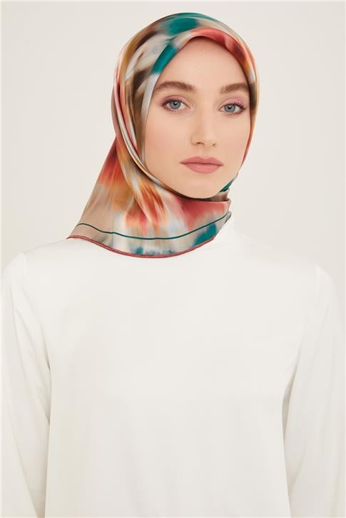 Armine Soyut Desenli Twill İpek Eşarp 24Ya9136 36 80