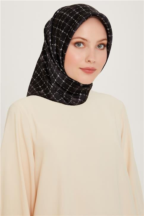 Armine Soyut Desenli Twill Saf İpek Eşarp 9259D 01 03