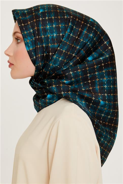 Armine Soyut Desenli Twill Saf İpek Eşarp 9259D 01 84