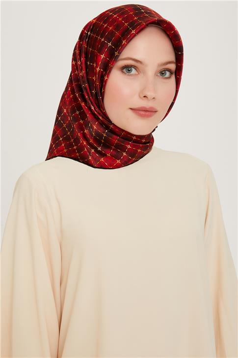 Armine Soyut Desenli Twill Saf İpek Eşarp 9259D 01 80