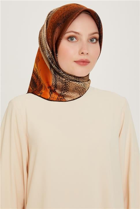 Armine Soyut Desenli Twill Saf İpek Eşarp 9236D 31