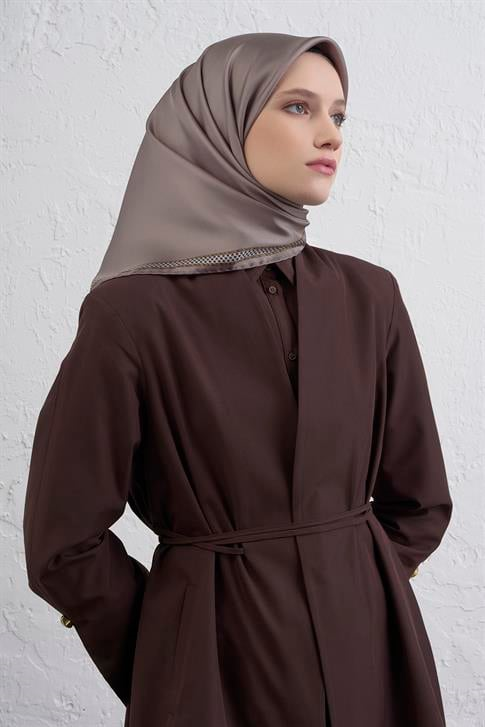 Armine Su Yolu Desenli Saf İpek Twill Eşarp 9444D 35