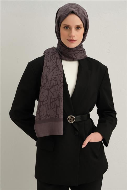Armine Tencel İpek Kaligrafi Desen Şal 02