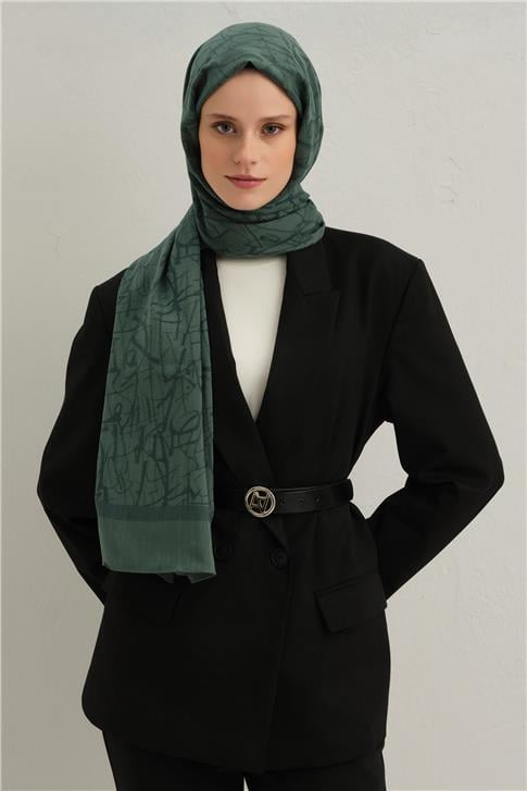 Armine Tencel İpek Kaligrafi Desen Şal 3299