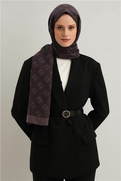Armine Tencel İpek Minimal Monogram Desen Şal 02