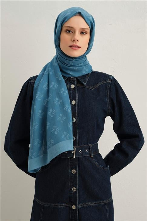 Armine Tencel İpek Minimal Monogram Desen Şal 32118