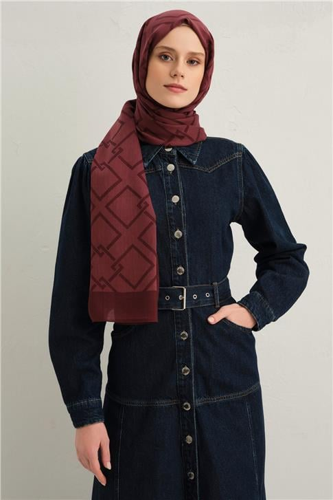 Armine Tencel İpek Zincir Desen Şal 03
