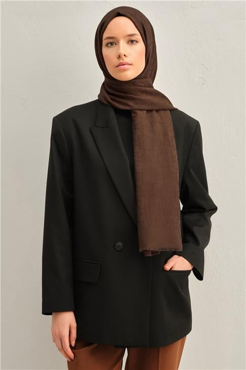 Armine Tencel Yün Geometrik Desen Şal 06