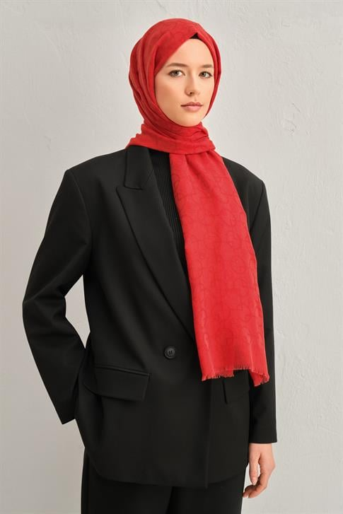 Armine Tencel Yün Geometrik Desen Şal 13