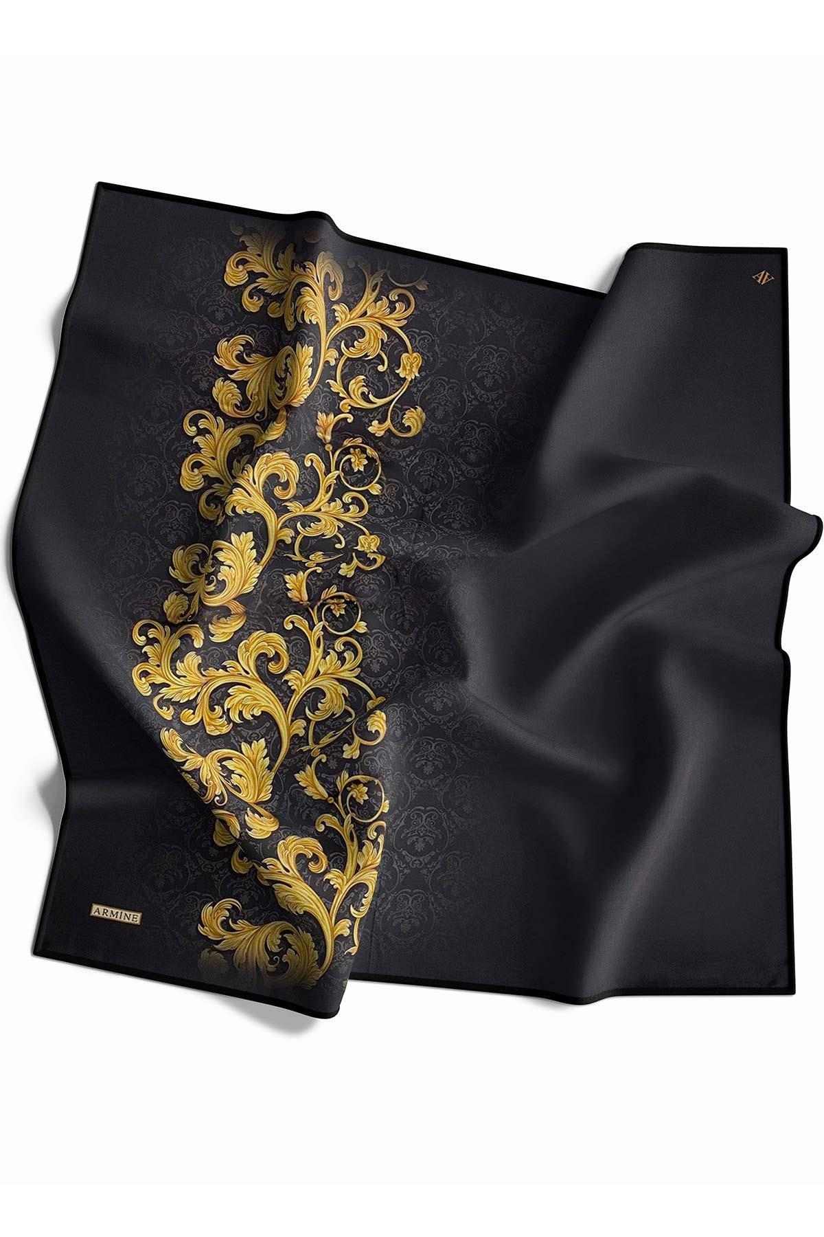 Armine Yeni Sezon 2022 İlkbahar Yaz Serisi %100 İPEK Twill Geometrik Desen Eşarp 8780D-31