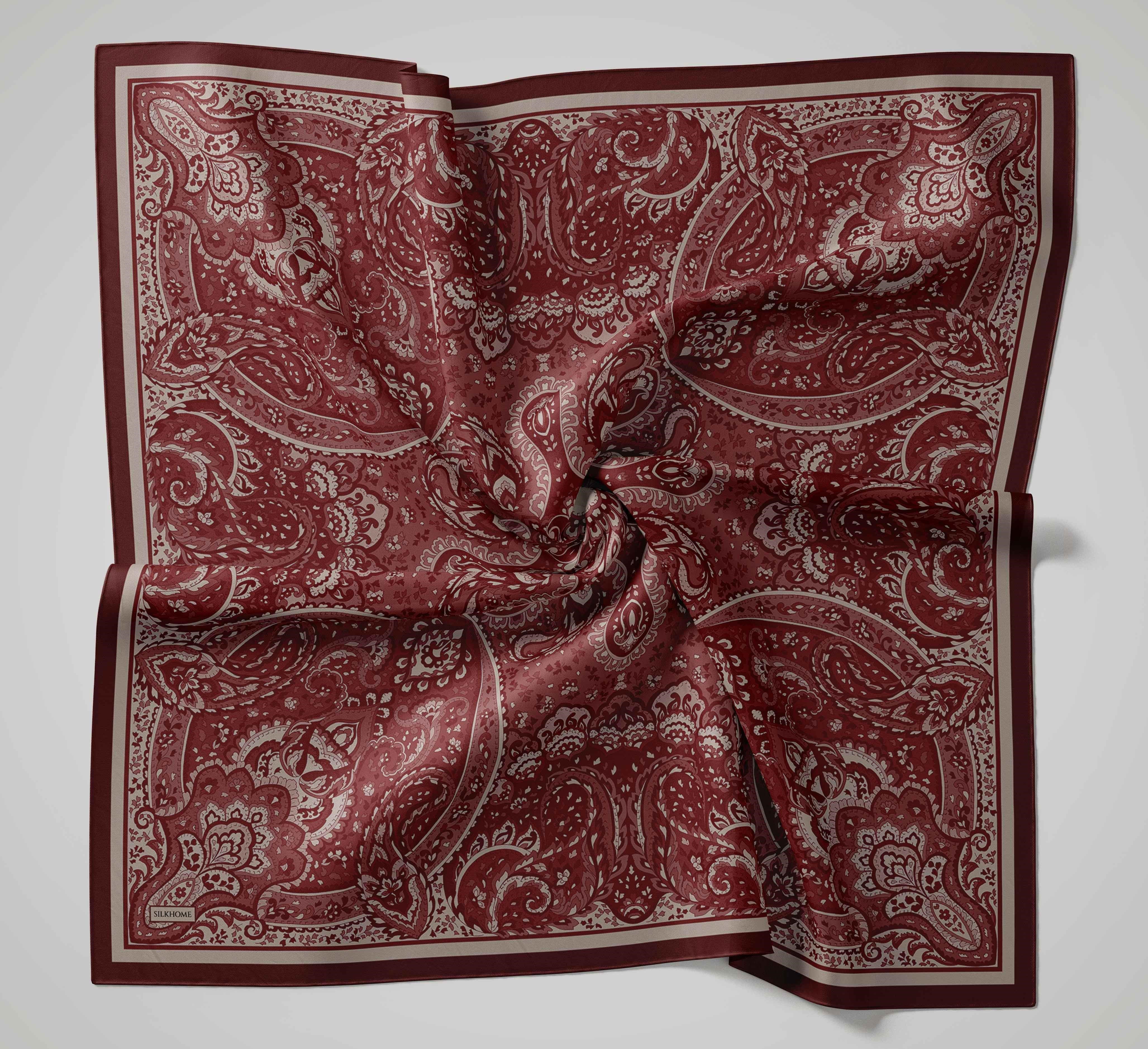 Arve Eşarp Noa Kiremit Bordo 90x90