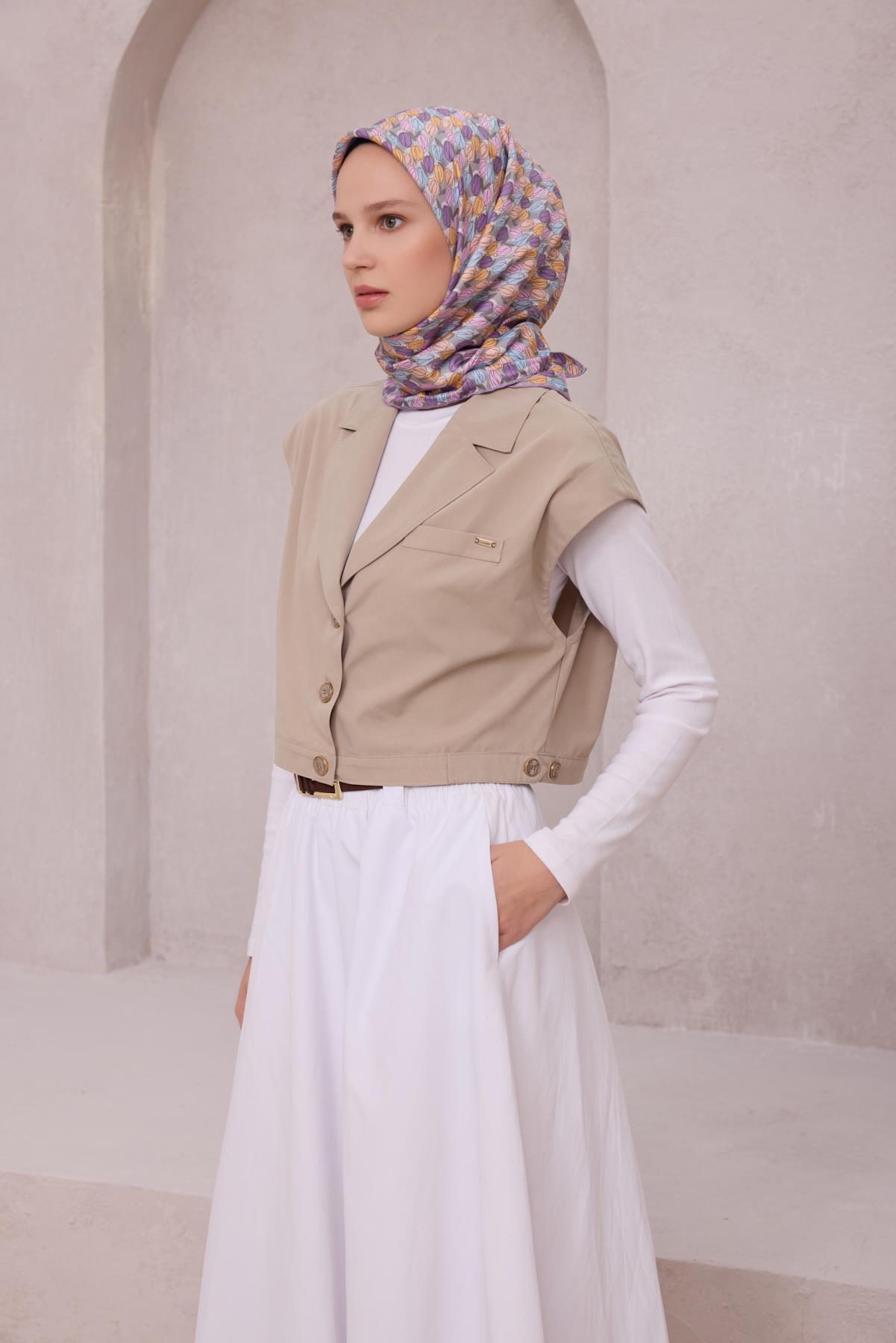 Belli Saf İpek Eşarp 4204-33