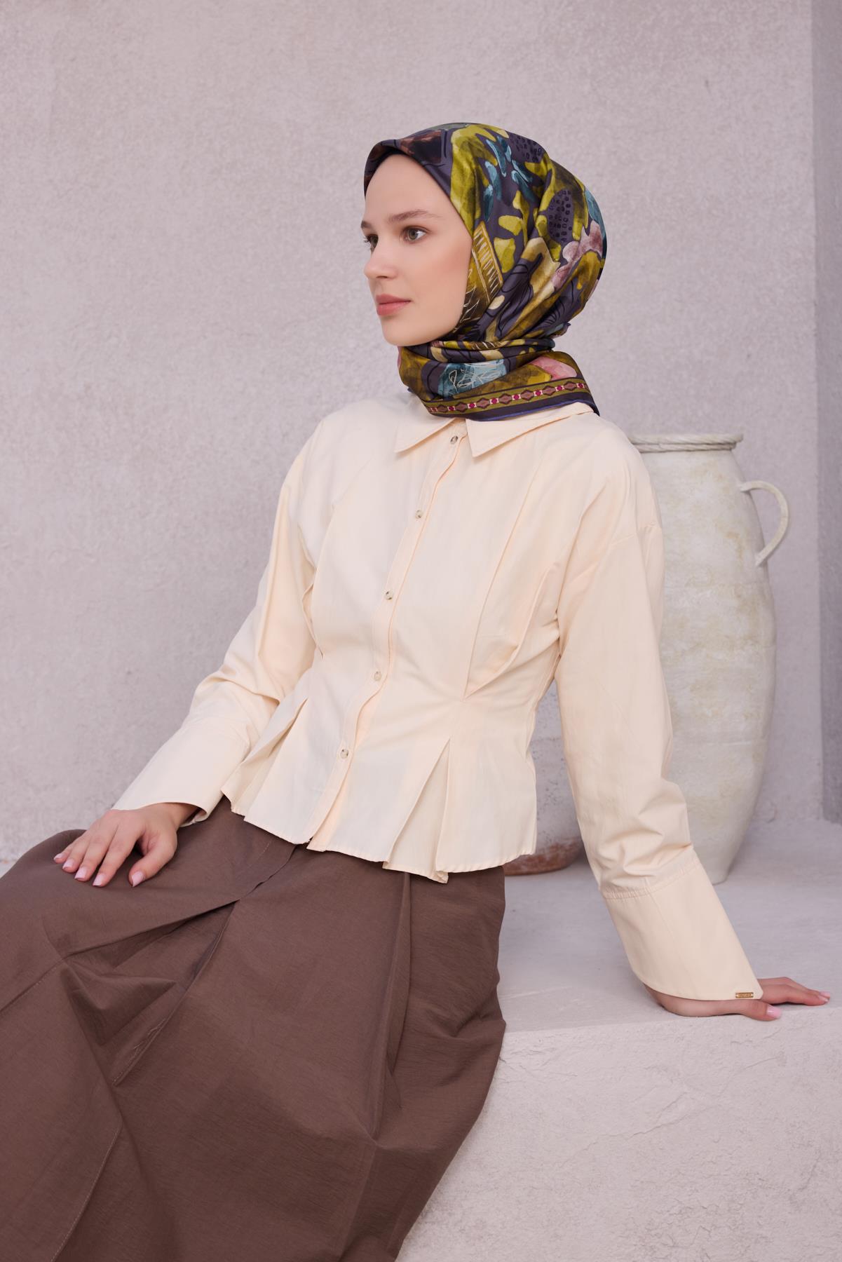 Belli Saf İpek Eşarp 4216-53