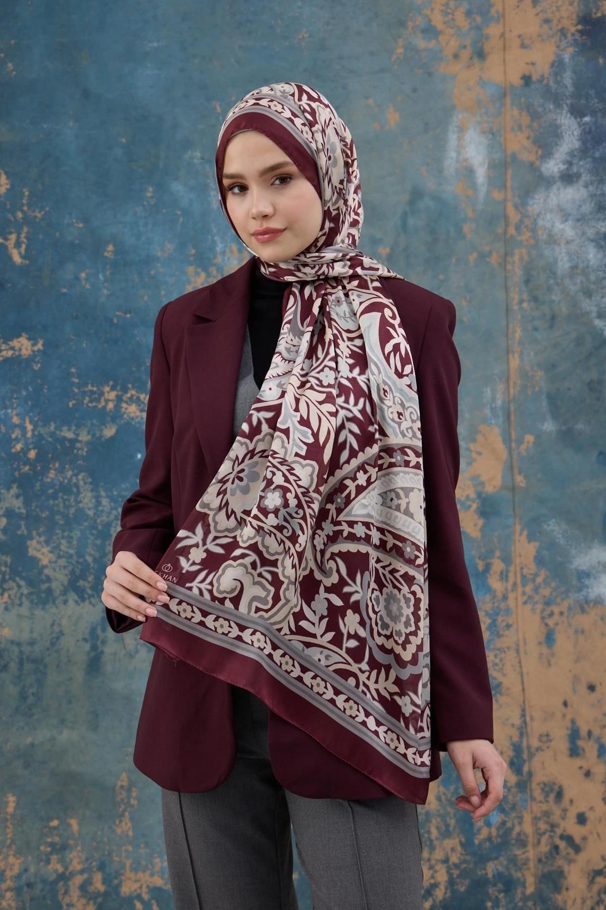 Bordo Hint Vual Şal - 5004-14