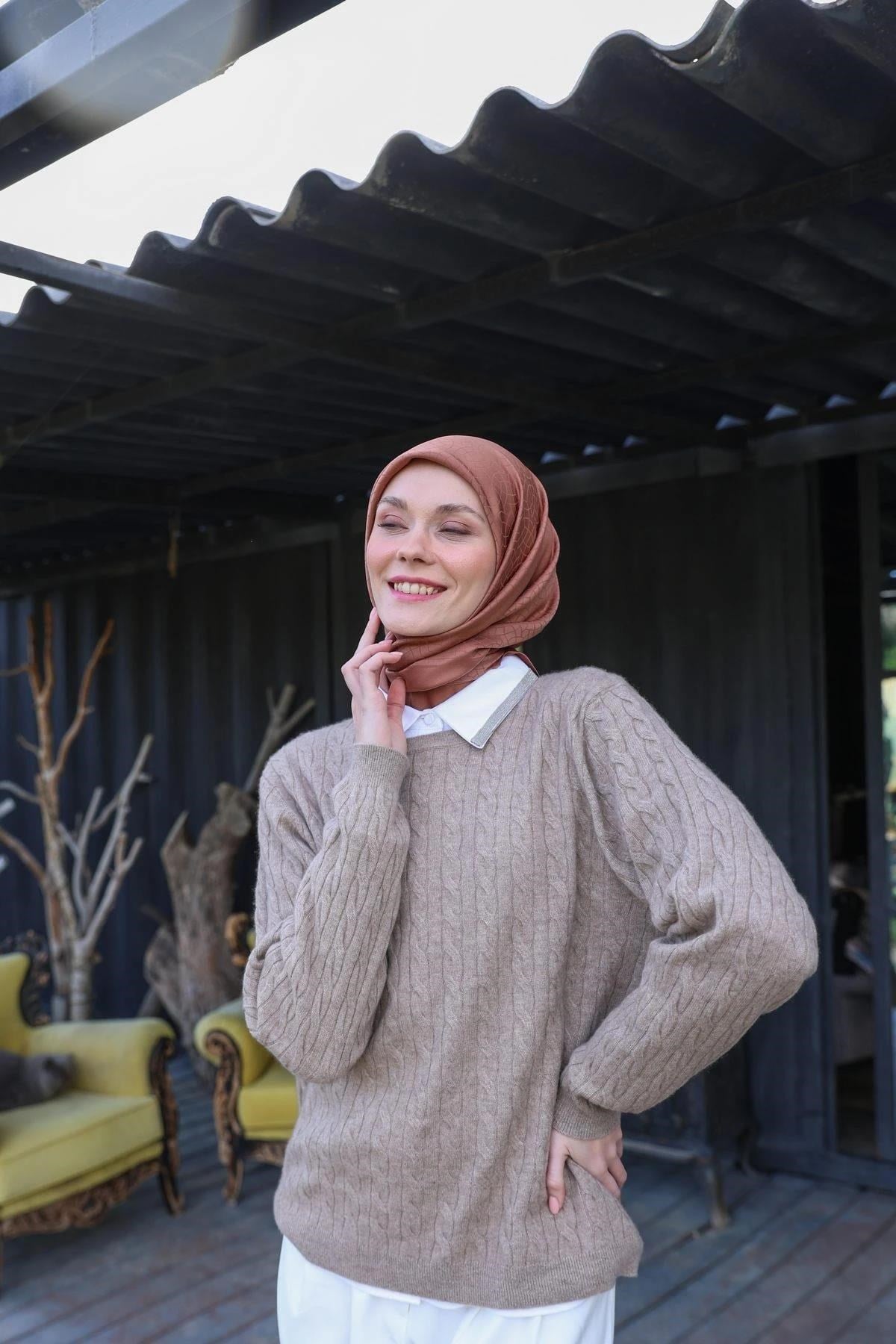 Celina Jakar Eşarp Gül Kurusu 9902-10