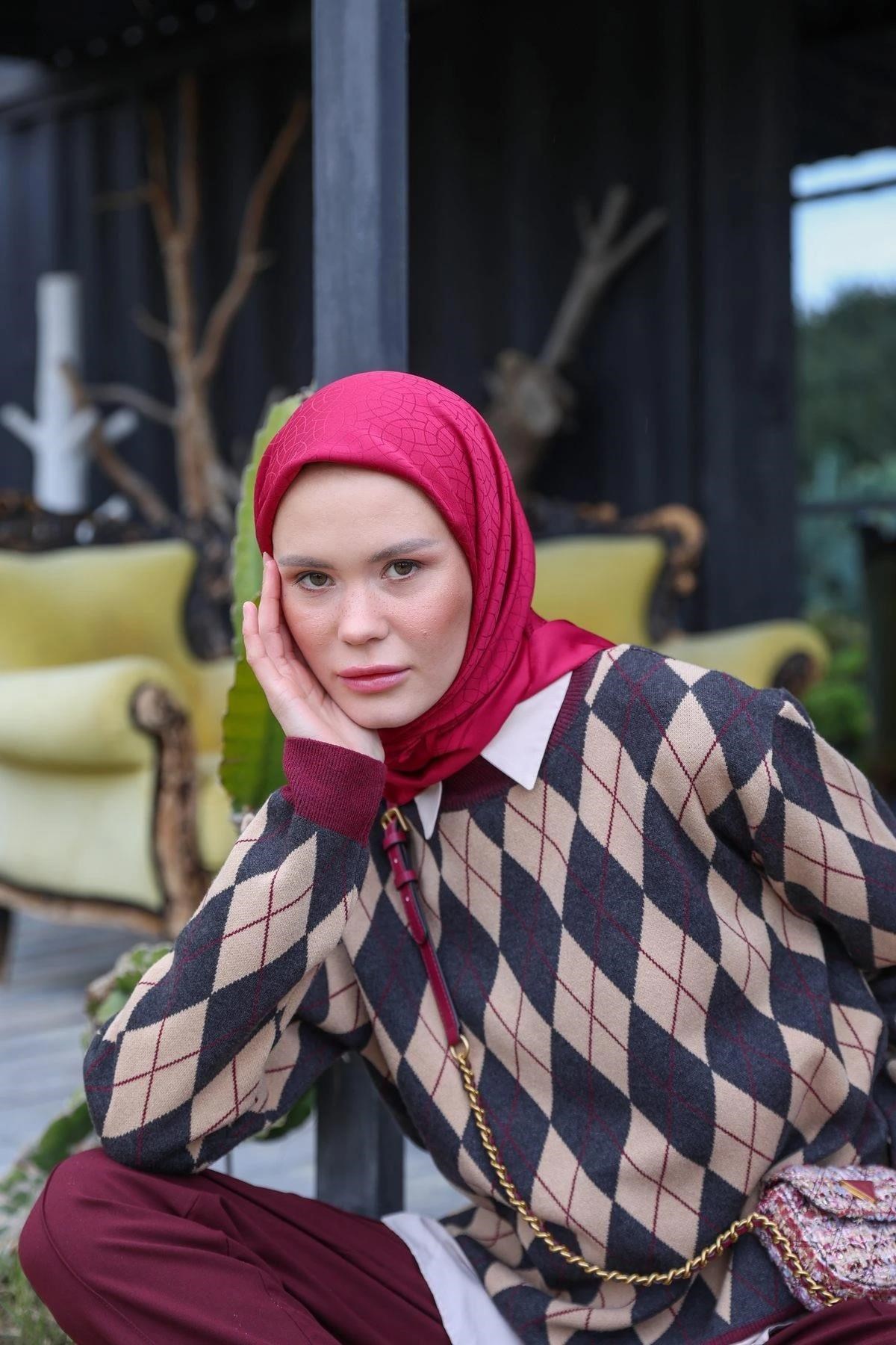 Celina Jakar Eşarp Kiraz Pembe 9902-07