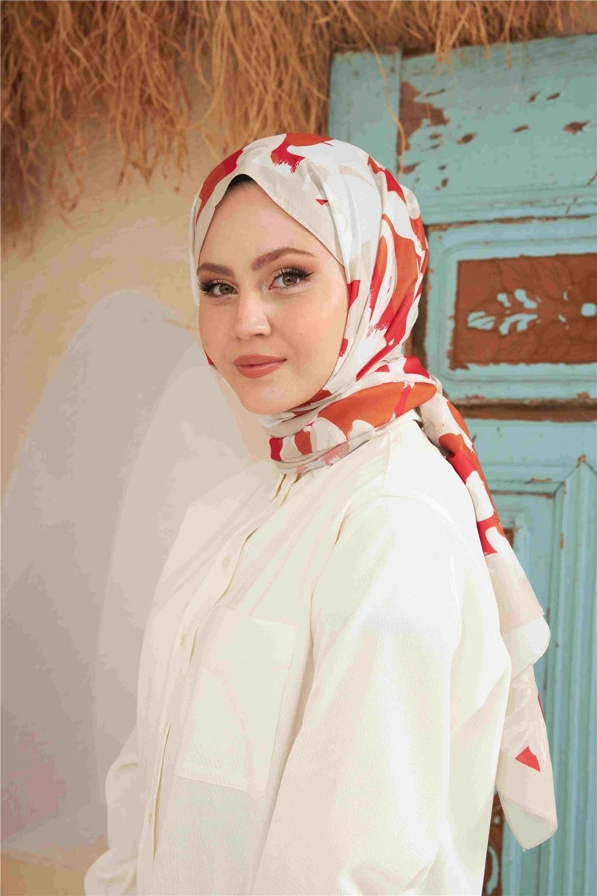 Comfort Arya Şal Krem Kırmızı 3028-09