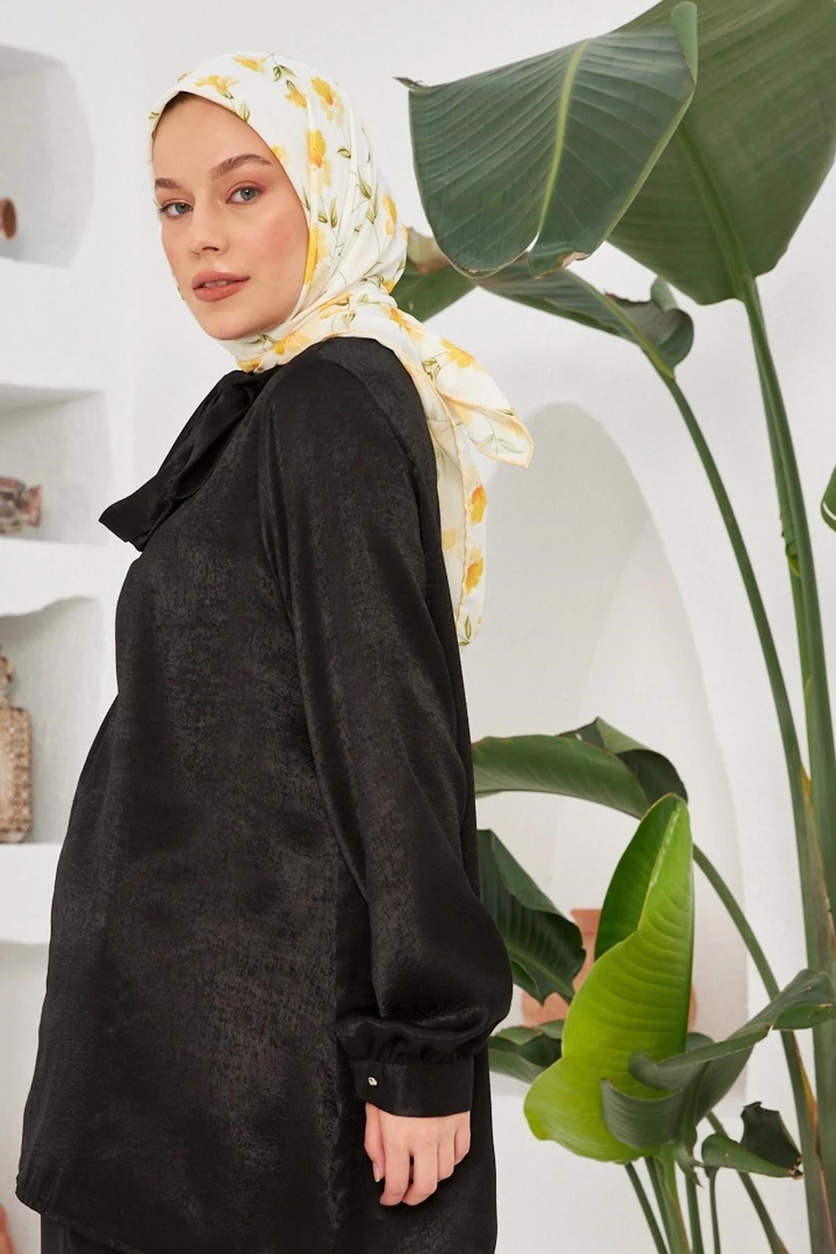 Daisy Sarı Pamuk Viskon Eşarp