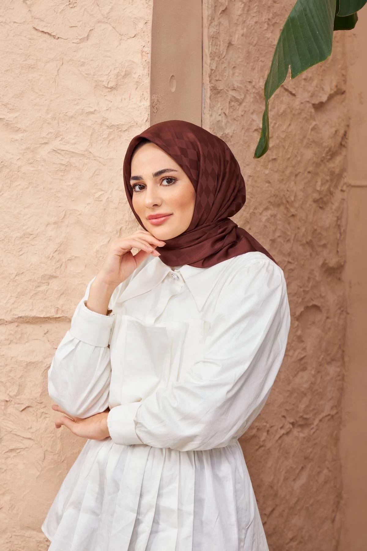 Dama Jakarlı Eşarp Acı Kahve 9900-14