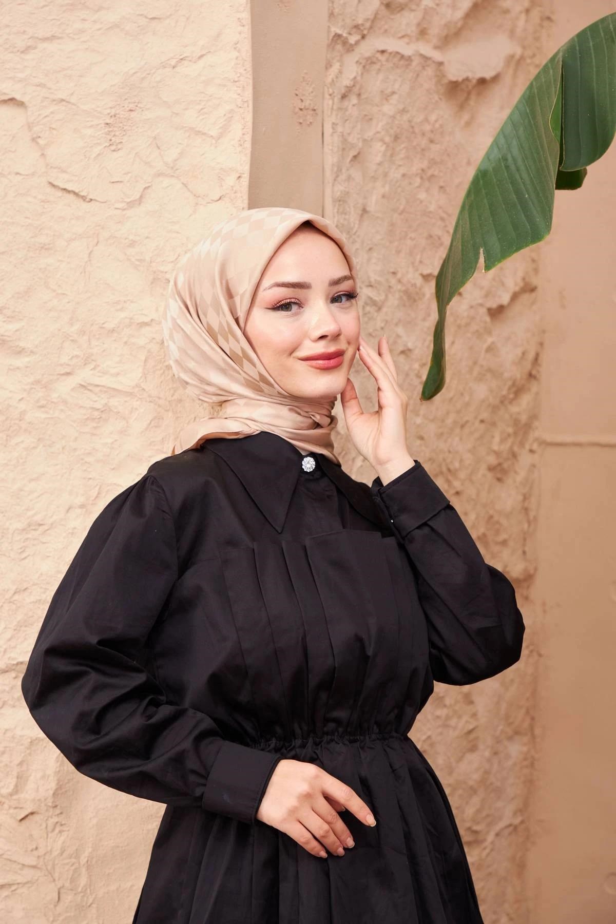 Dama Jakarlı Eşarp Vizon 9900-13