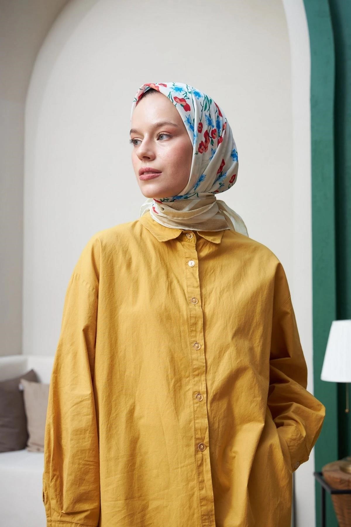 Dior Sarı Pamuk Viskon Eşarp