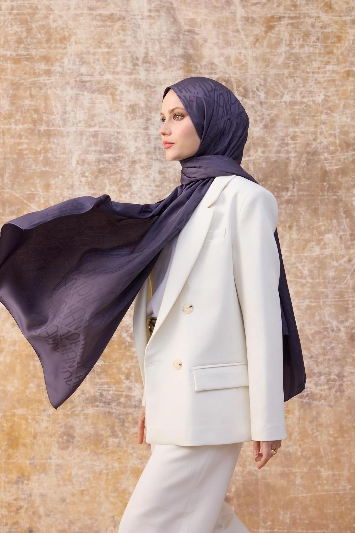 Fall Winter İpeksi Jakar Şal Mor 9020-18