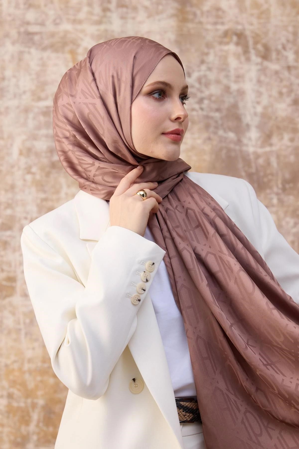 Fall Winter İpeksi Jakar Şal Sütlü Kahve 9020-23