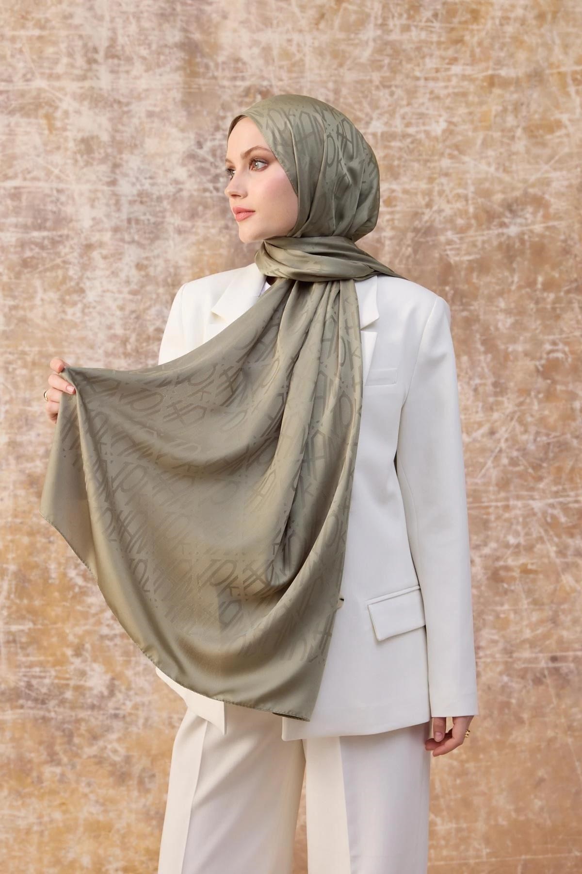 Fall Winter İpeksi Jakar Şal Yeşil 9020-22