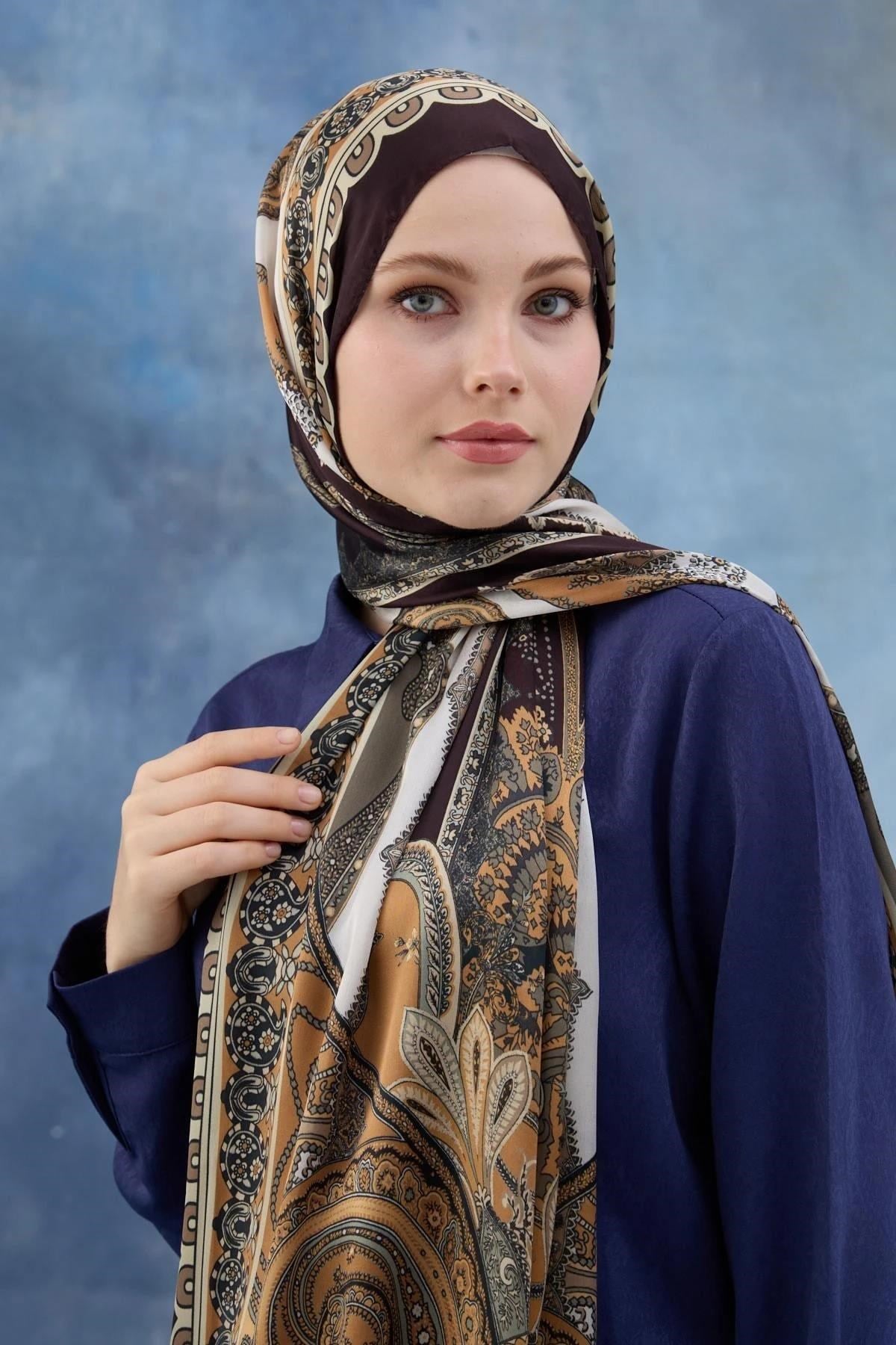Kahverengi Hint Vual Şal - 5006-03