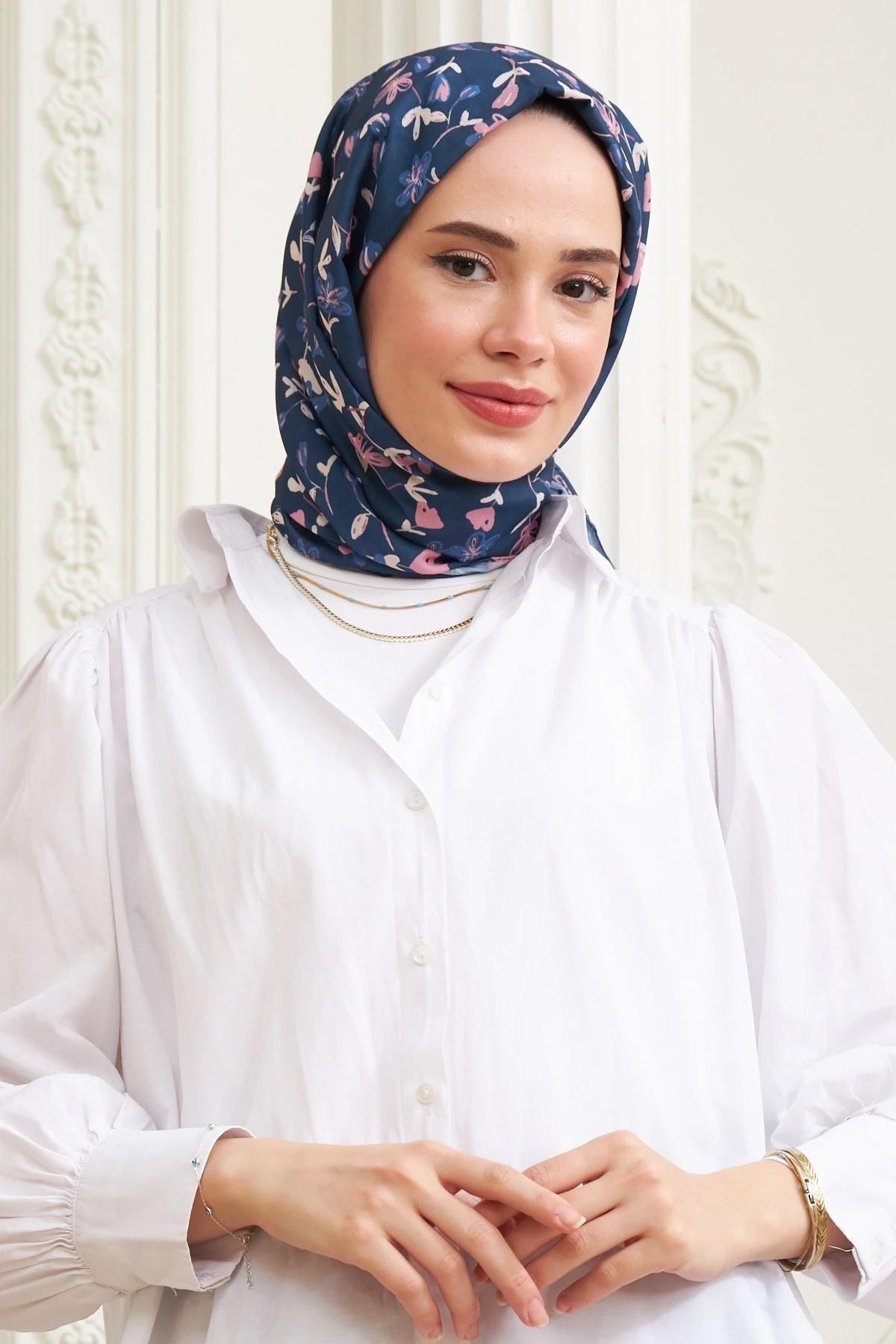 Lily Pamuk Viskon Şal Lacivert