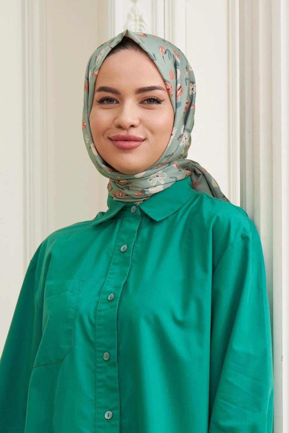 Lily Pamuk Viskon Şal Yeşil
