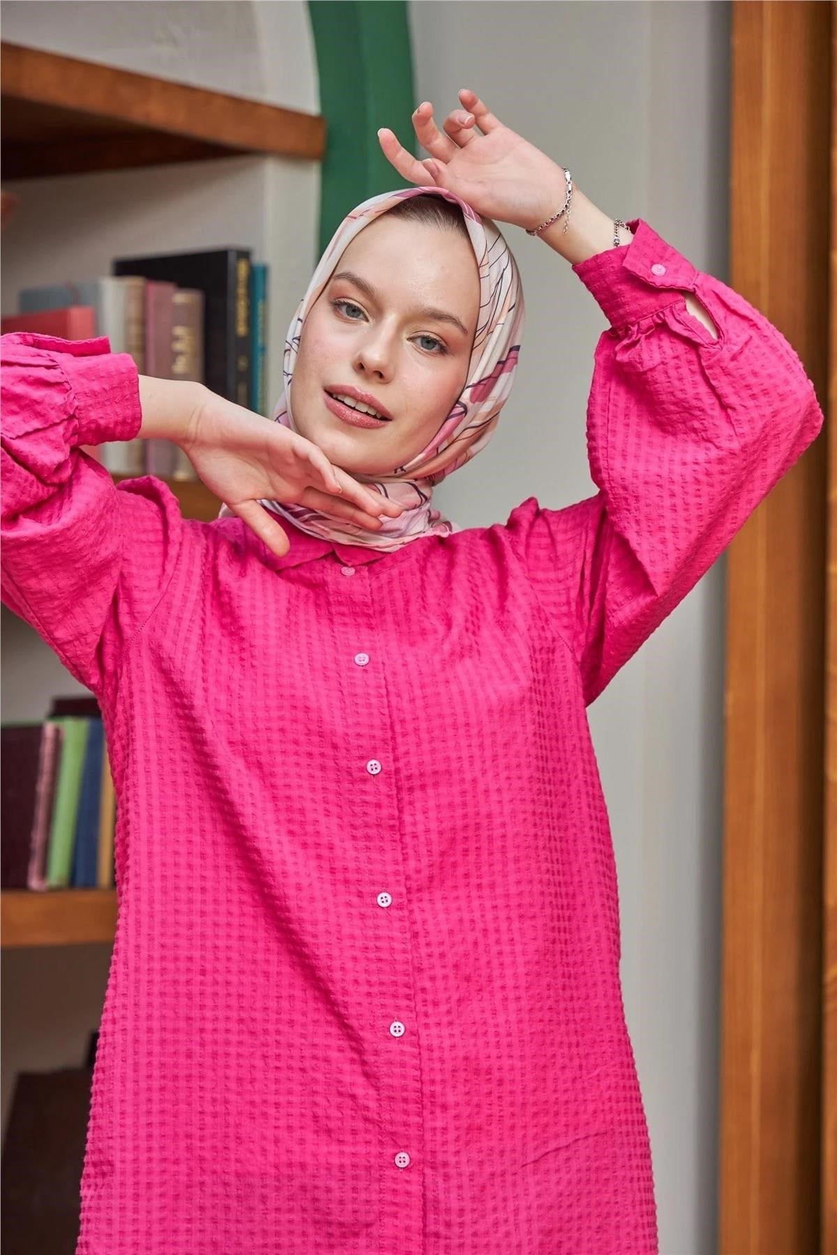 Lotus Krem Pembe Pamuk Viskon Eşarp