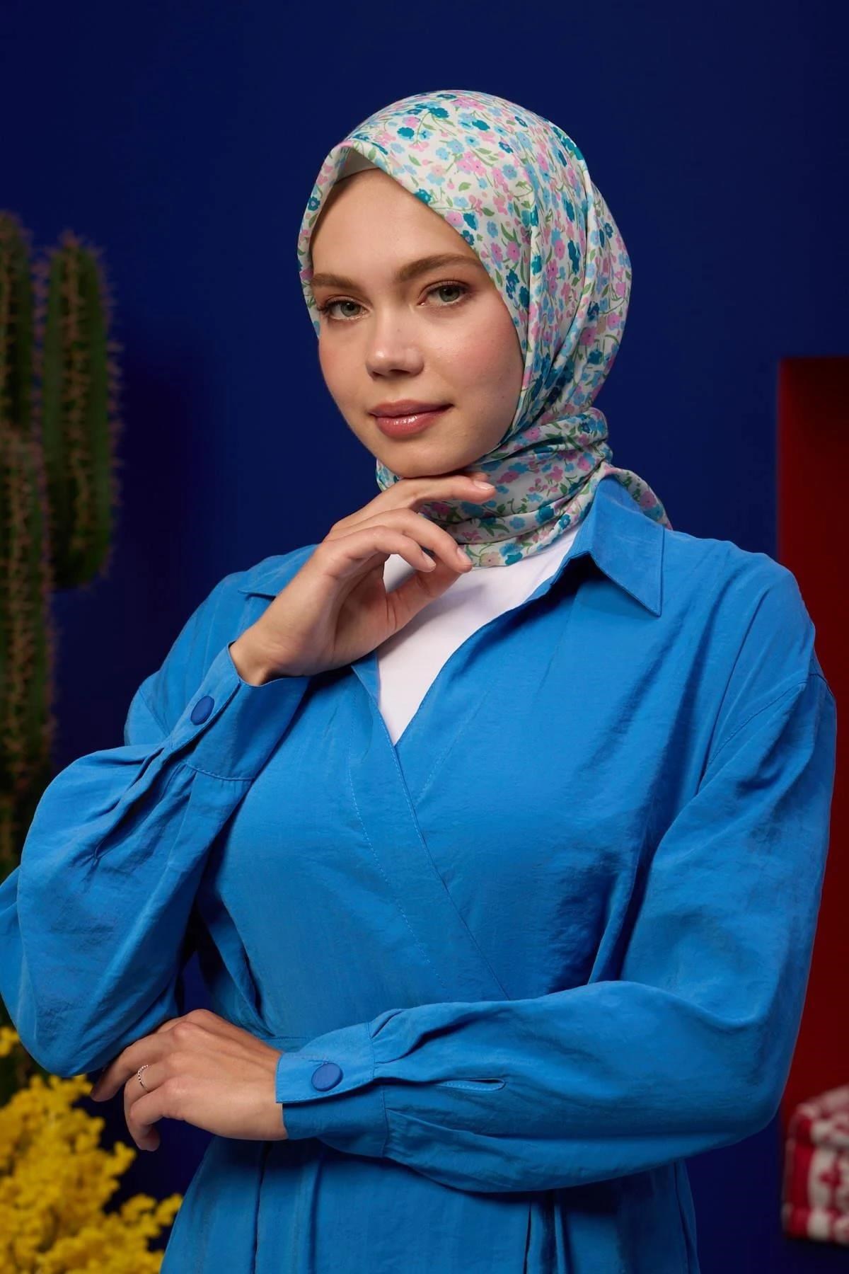 Marrakech Koleksiyon Soft Eşarp Açık Turkuaz Pembe 1193-04