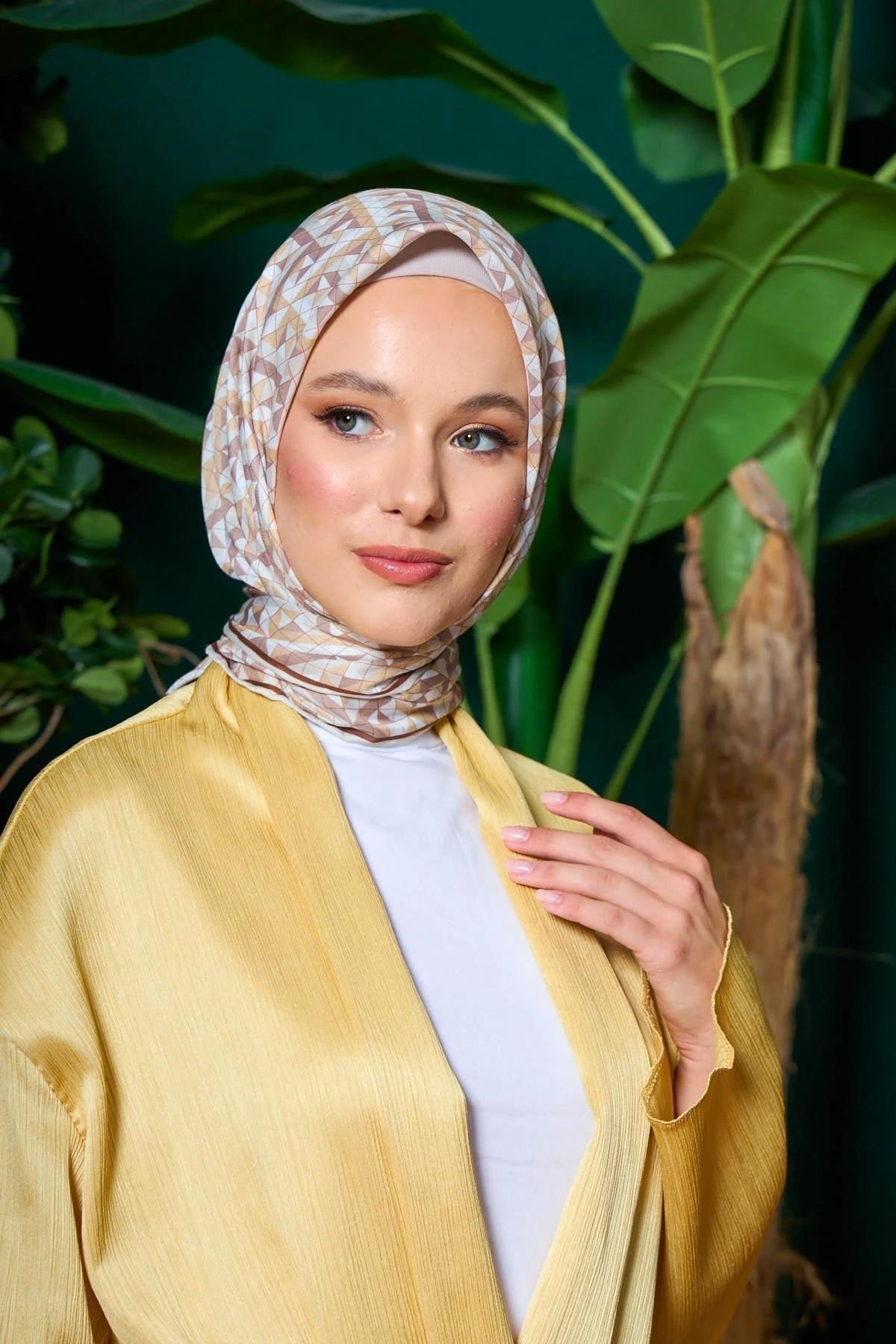Marrakech Koleksiyon Soft Eşarp Bej Kahve 1203-12