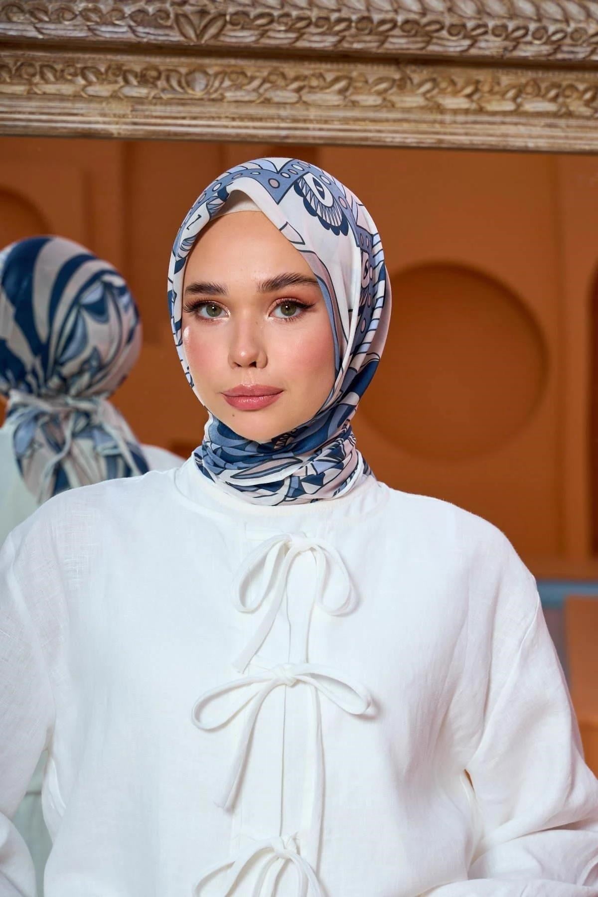Marrakech Koleksiyon Soft Eşarp Çelik Mavi 1202-02