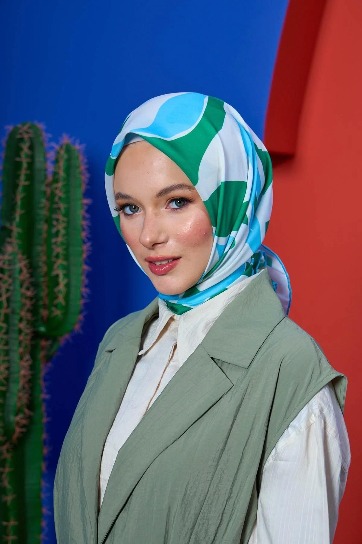Marrakech Koleksiyon Soft Eşarp Deniz Yeşili Mavi 1207-01